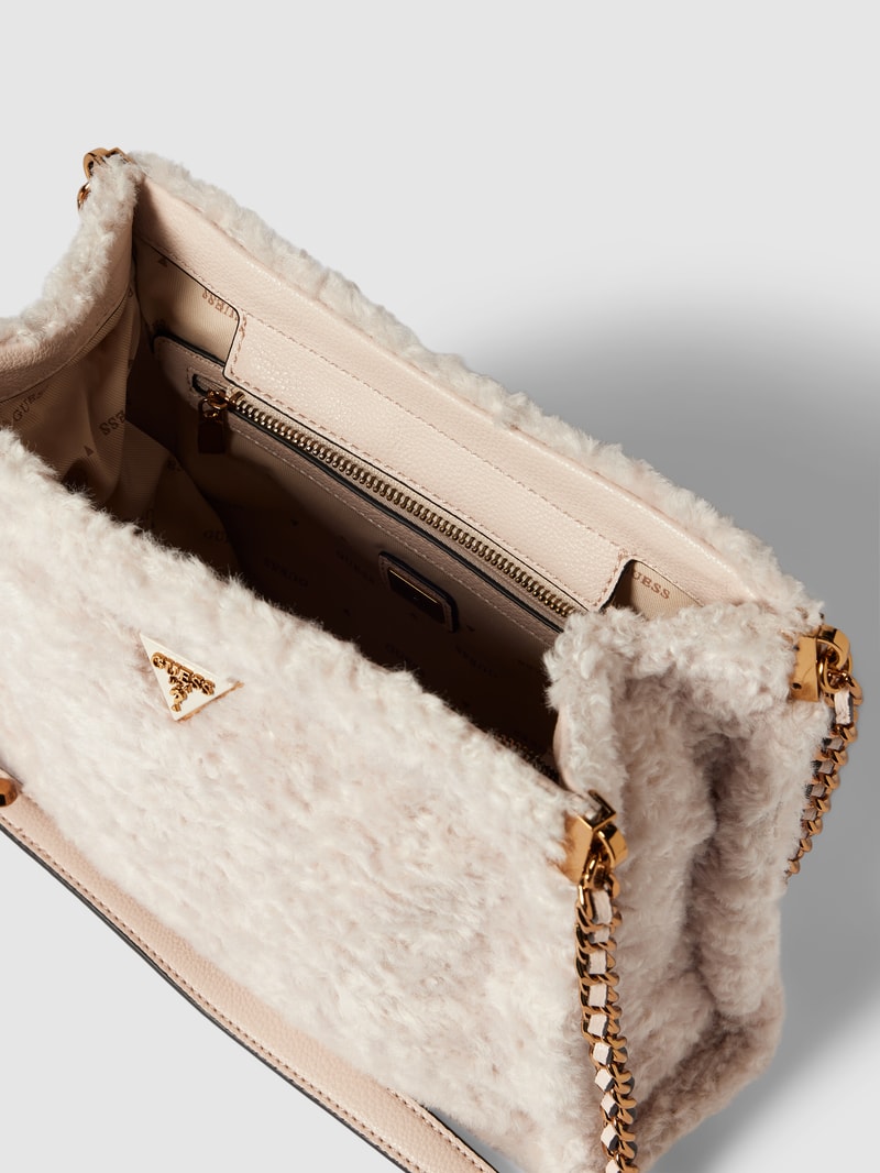 Handtasche aus Teddyfell in stein