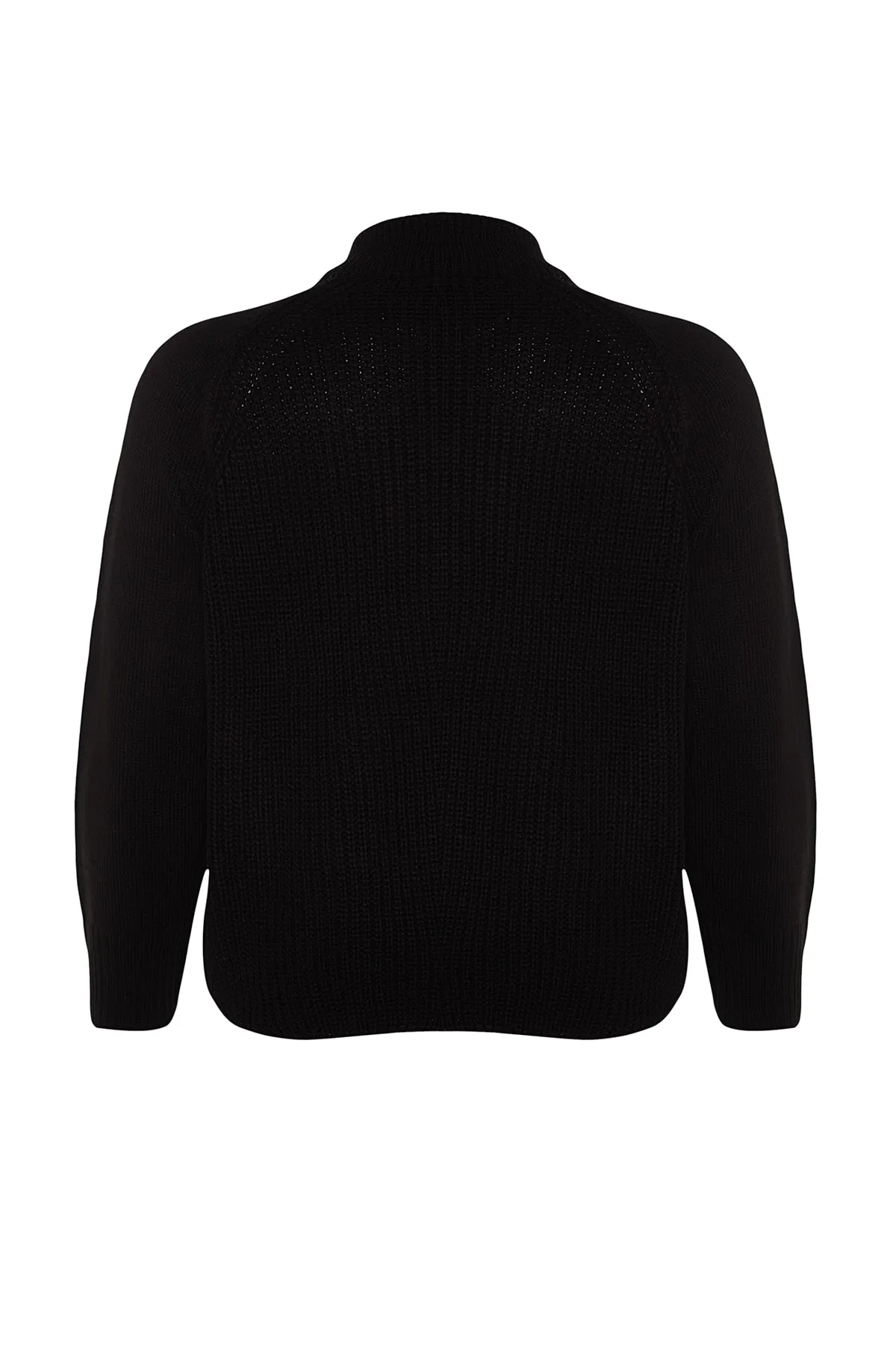 Trendyol Curve  Schwarzer Strickpullover mit Reißverschlusskragen