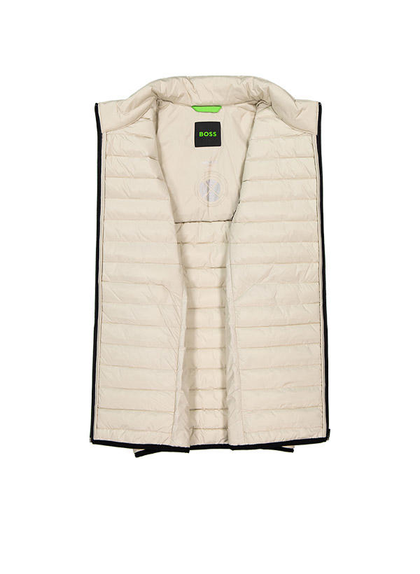 BOSS Green, Steppweste, Mikrofaser wasserabweisend, hellbeige