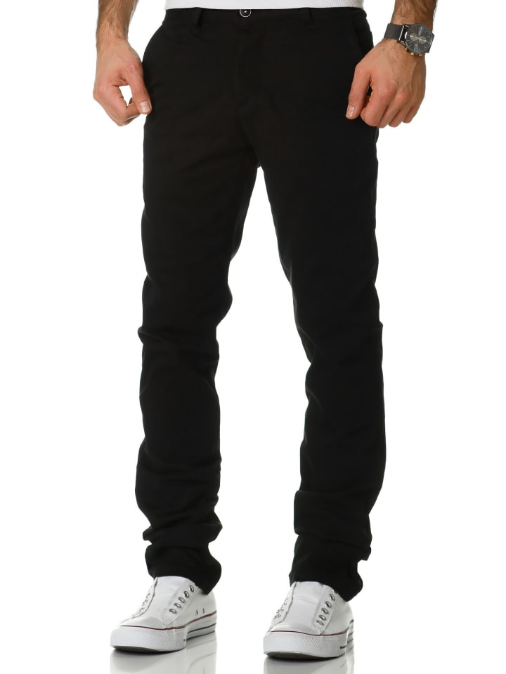 Amaci&Sons Slim Fit Chino mit Stretch WASHINGTON in Schwarz günstig kaufen