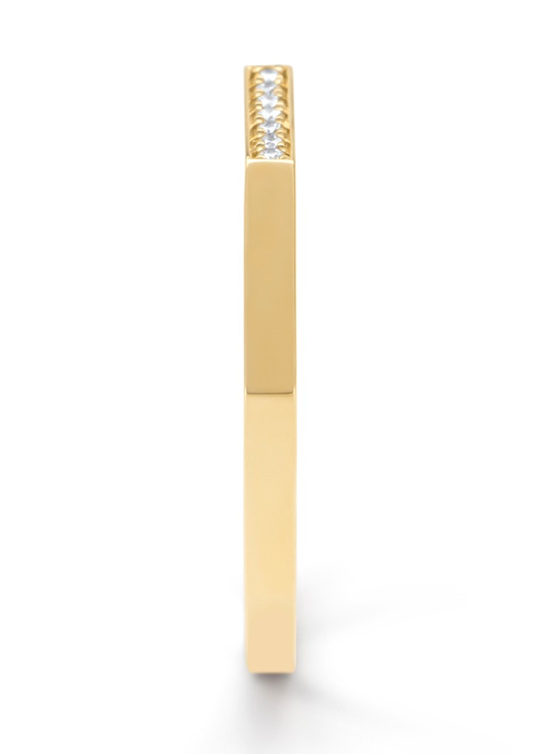 Inel cu vârf de diamant din aur galben, diamant de 0,03 ct, montură