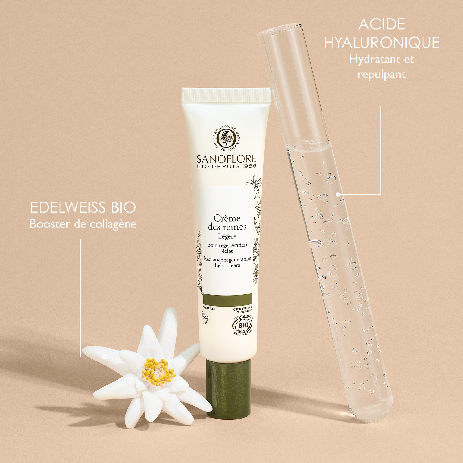 Sanoflore Crème des Reines Légère Soin de Jour Anti-âge Eclat 40 ml