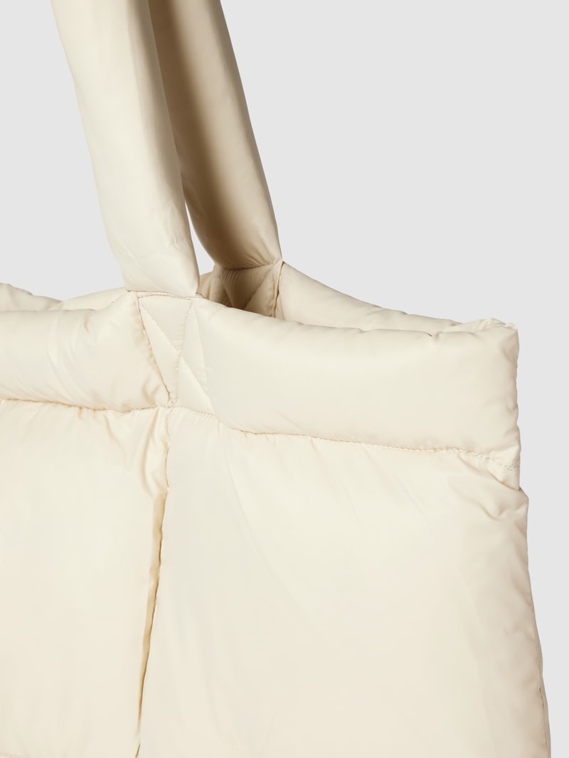 Shopper mit Steppnähten in beige