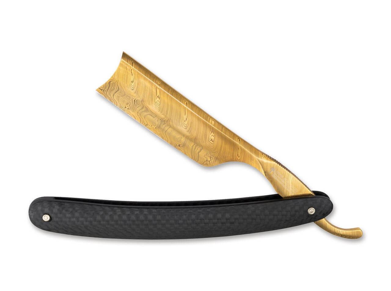 Rasiermesser Damast Carbon Gold