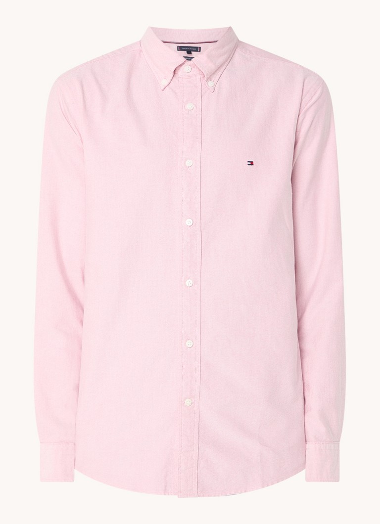 Tommy Hilfiger Solid regular fit shirt with logo embroidery
