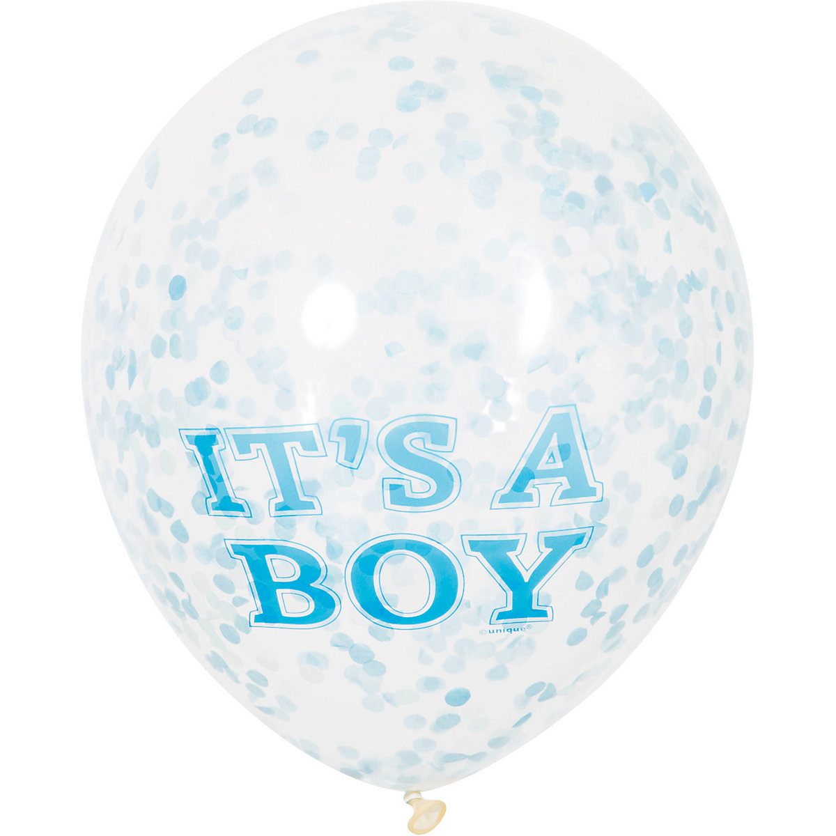 Luftballons It's a Boy, Latex, 29 cm, mit Konfetti, 6 Stück