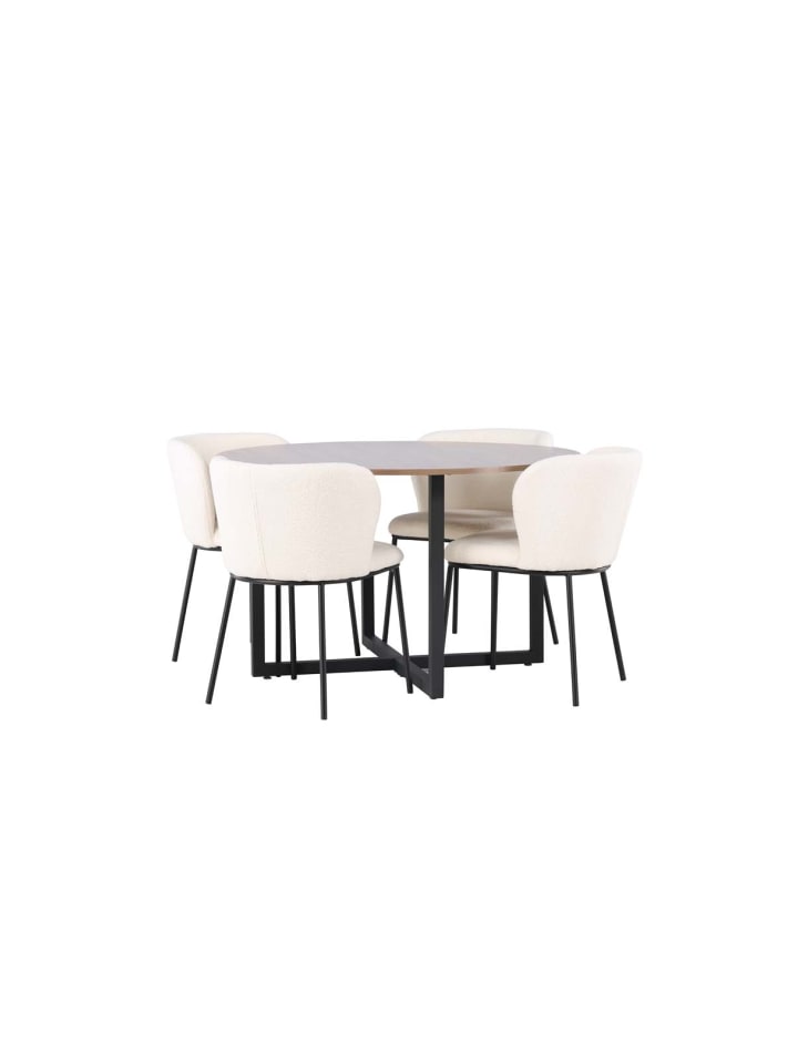 ebuy24 Essgruppe Durango 22 (5-teilig) Nussbaum 120 x 120 cm günstig kaufen onesize