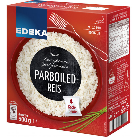 EDEKA Langkorn Spitzenreis Parboiled im Kochbeutel 4x 125G
