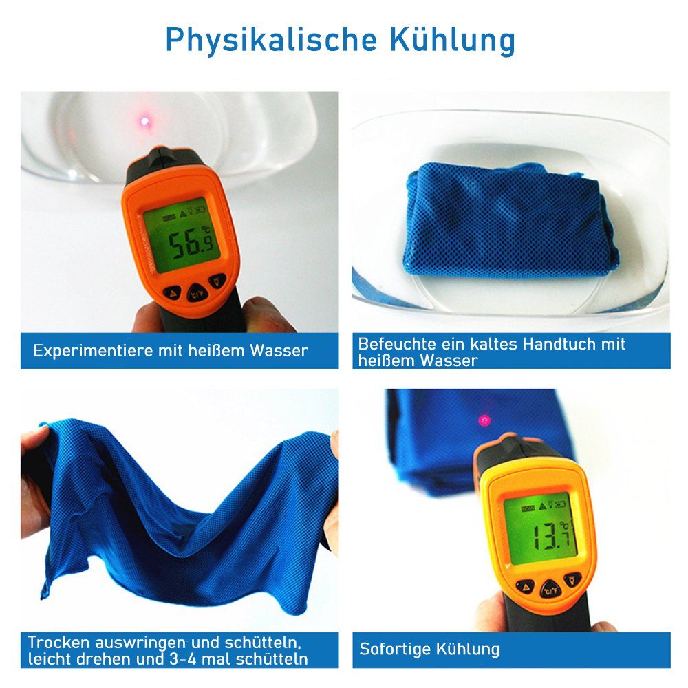 zggzerg Sporthandtuch 4 Stück Handtuch, 100x30cm Mikrofaser Handtuch für sofortige Kühlung