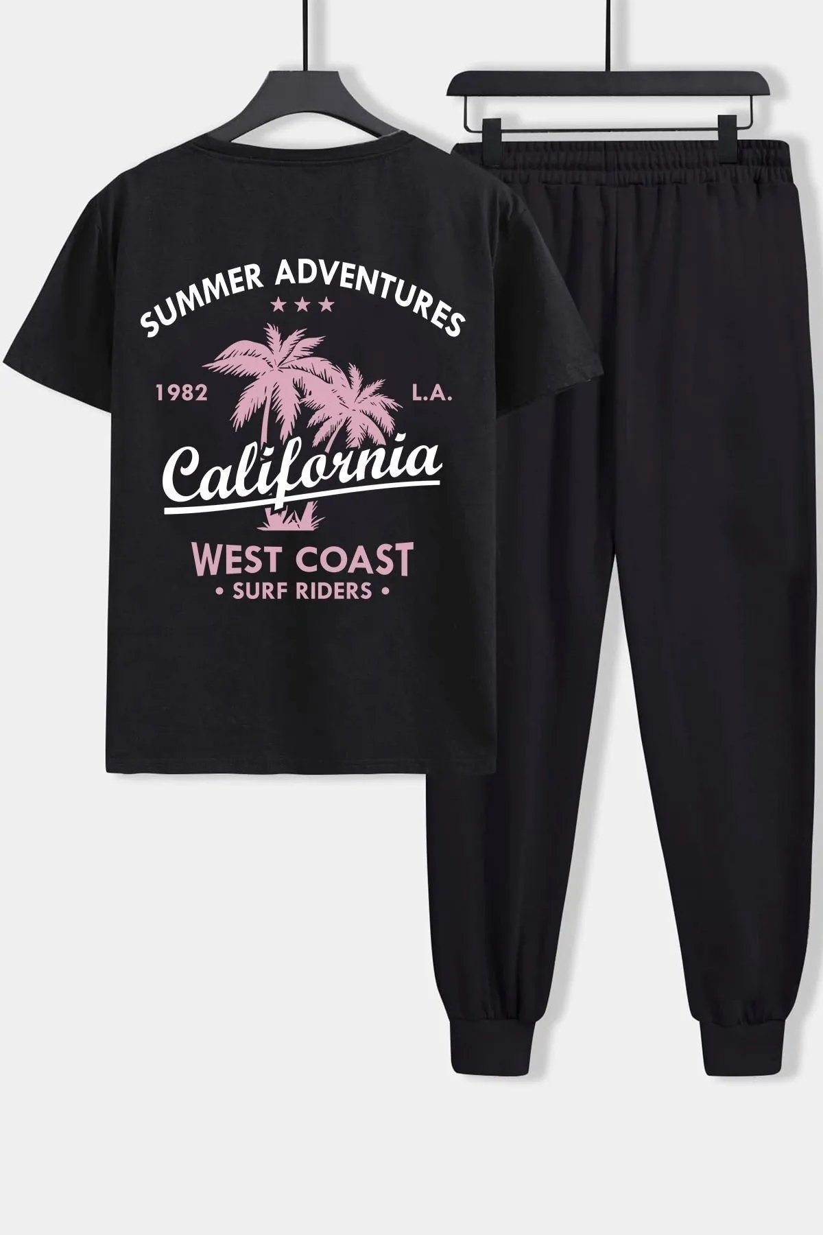 uyguntarz  Zweiteiliges Unisex-Trainingsanzugset mit California-Aufdruck