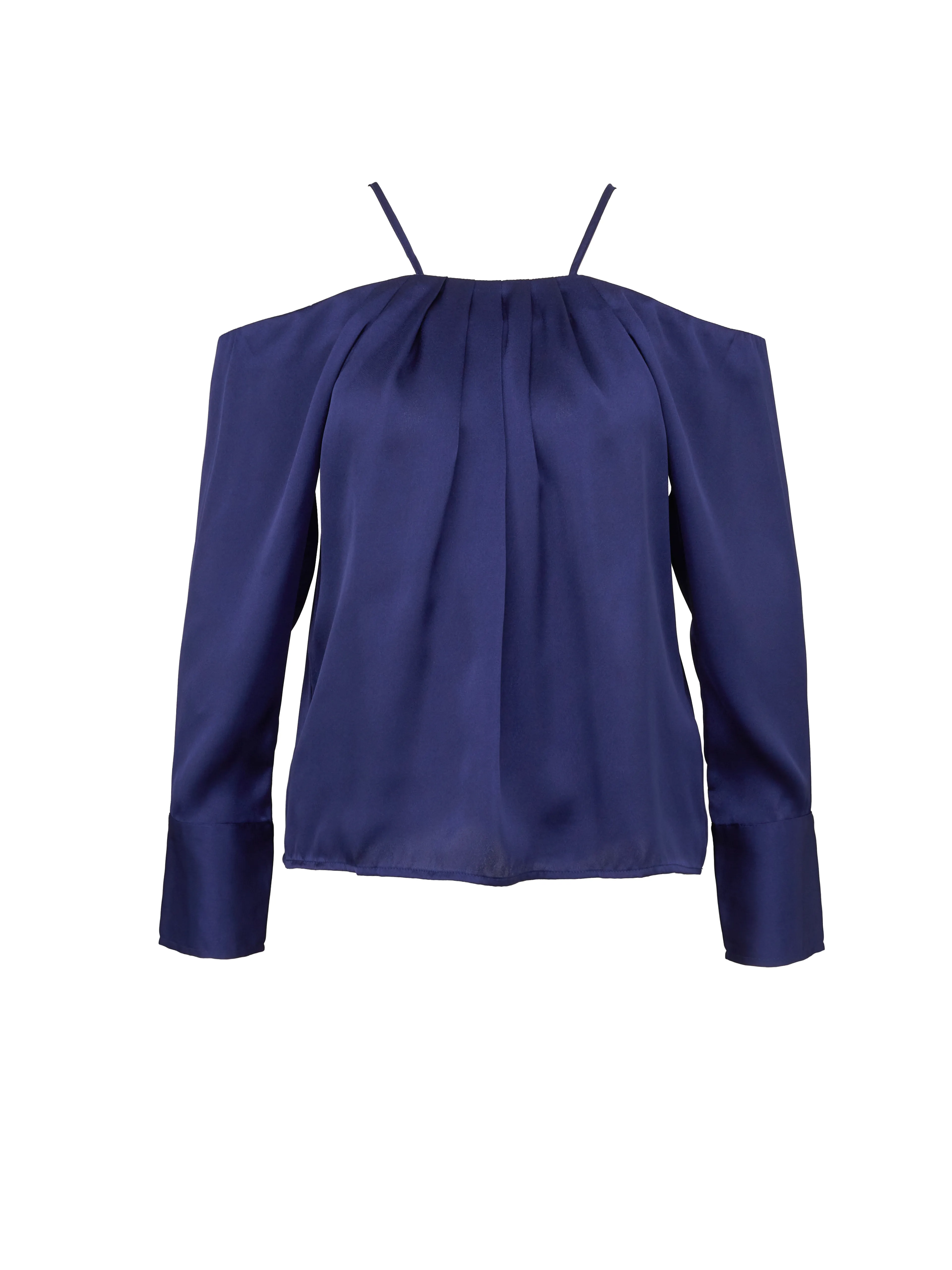 Dunkelblaue Damenbluse mit freien Schultern ORSAY