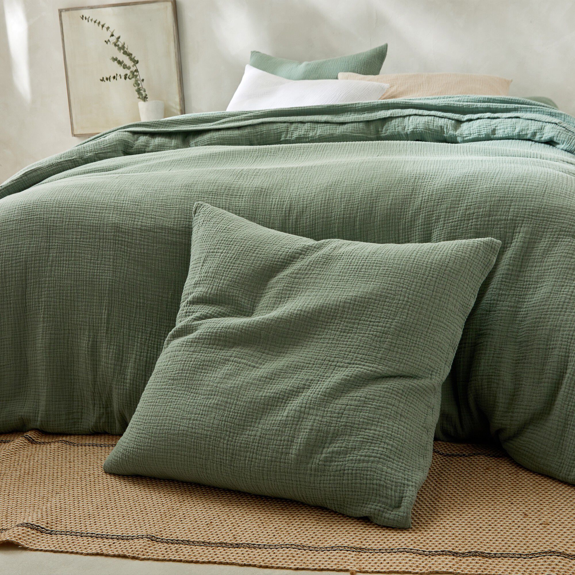 Linge de lit uni en triple gaze de coton