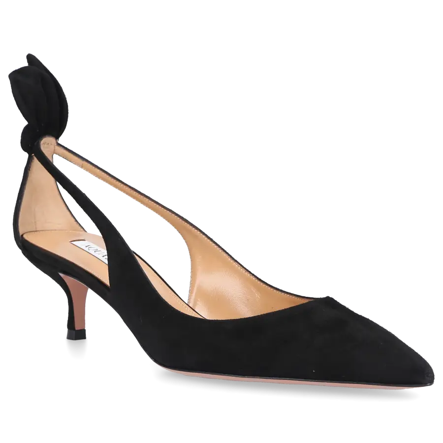 Aquazzura - Pumps BOW TIE 50 Veloursleder - schwarz