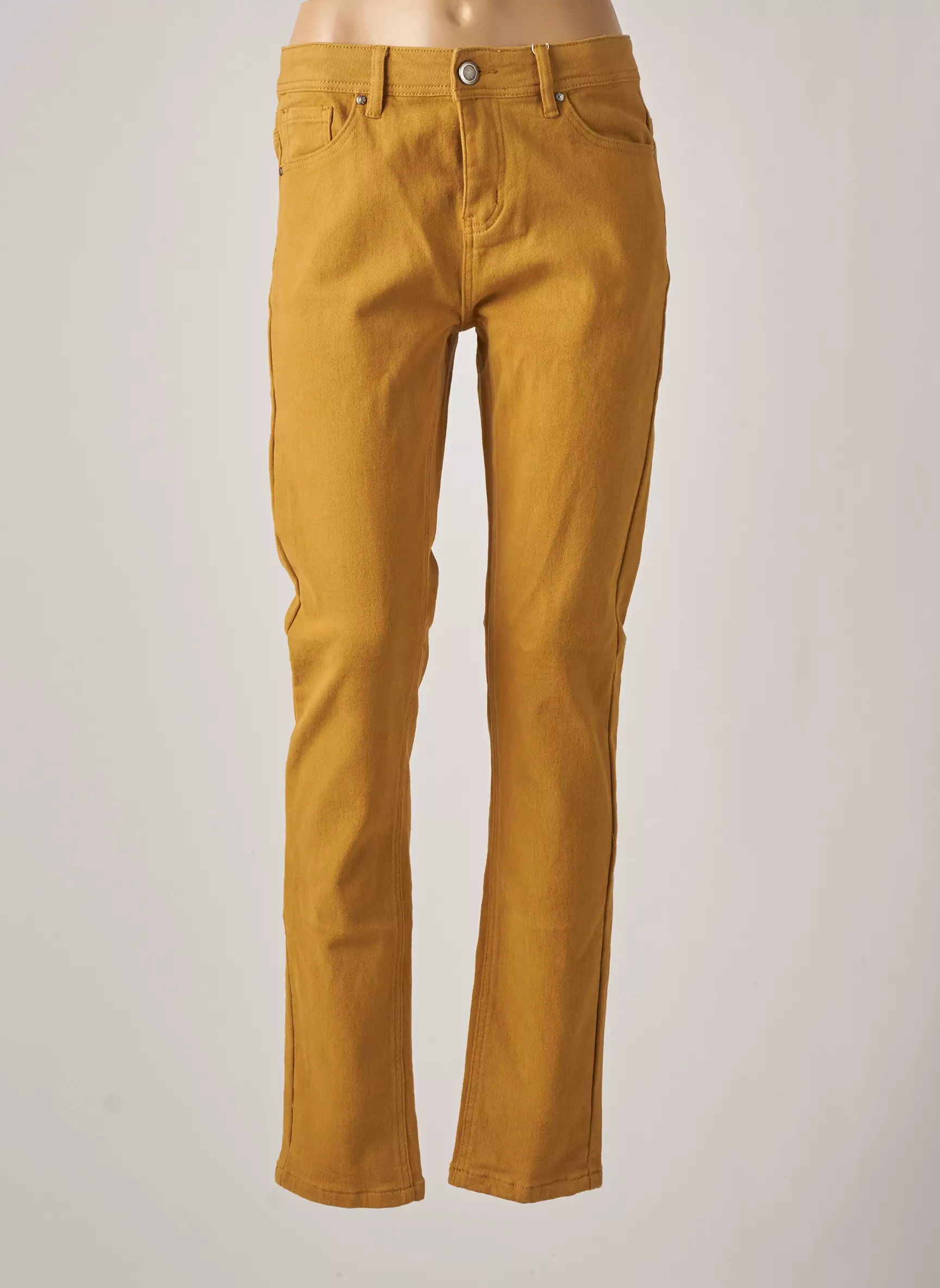 Gevana Pantalons Slim Femme couleur jaune