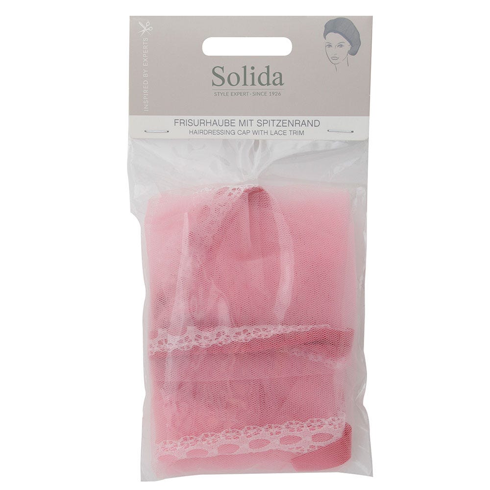 Solida Style Expert Frisurhaube mit Spitzenrand rosa