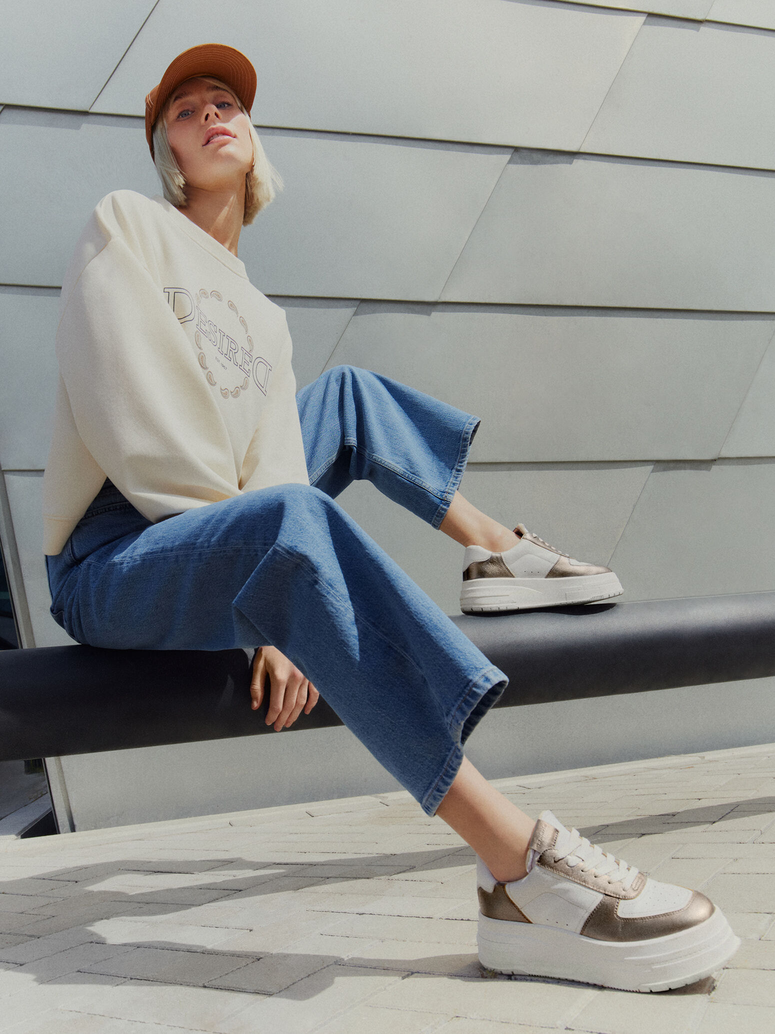 Basket en cuir - blanc
