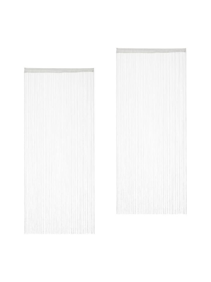 relaxdays 2 x Fadenvorhang in Weiß - (B)90 x (H)245 cm günstig kaufen onesize
