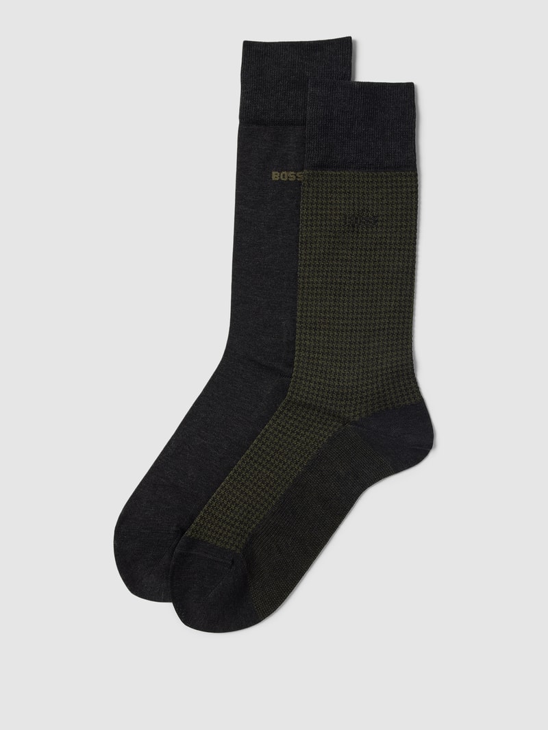 Socken mit Label-Detail im 2er-Pack in anthrazit