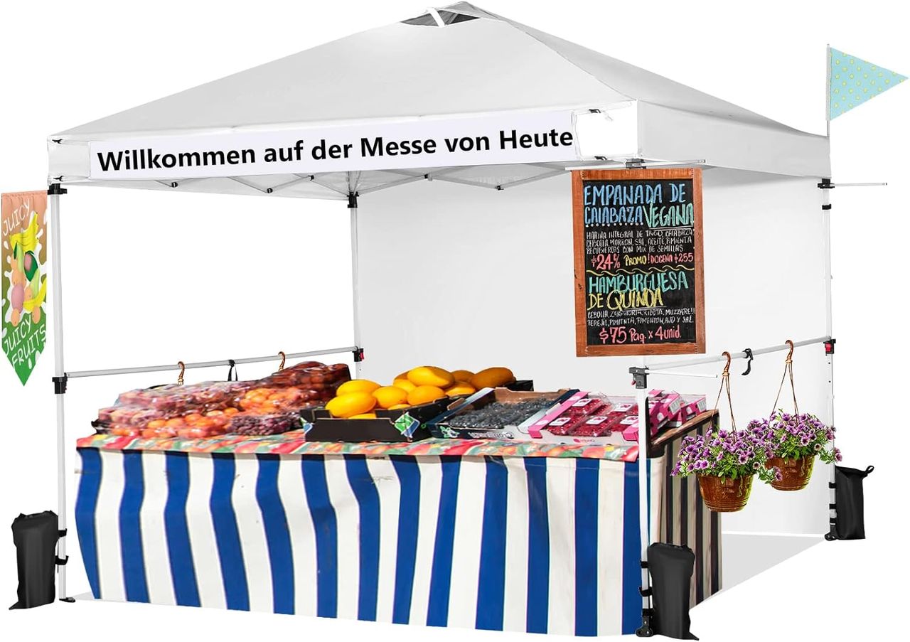 Costway 3x3m Pop Up Pavillon mit Seitenwand