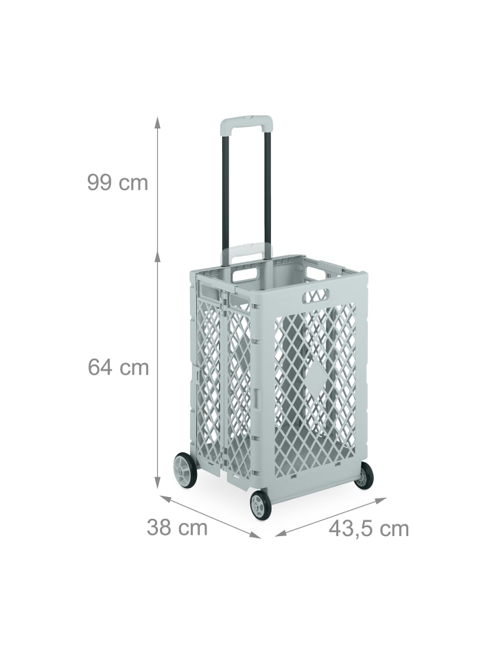 relaxdays Einkaufstrolley in Grau günstig kaufen onesize