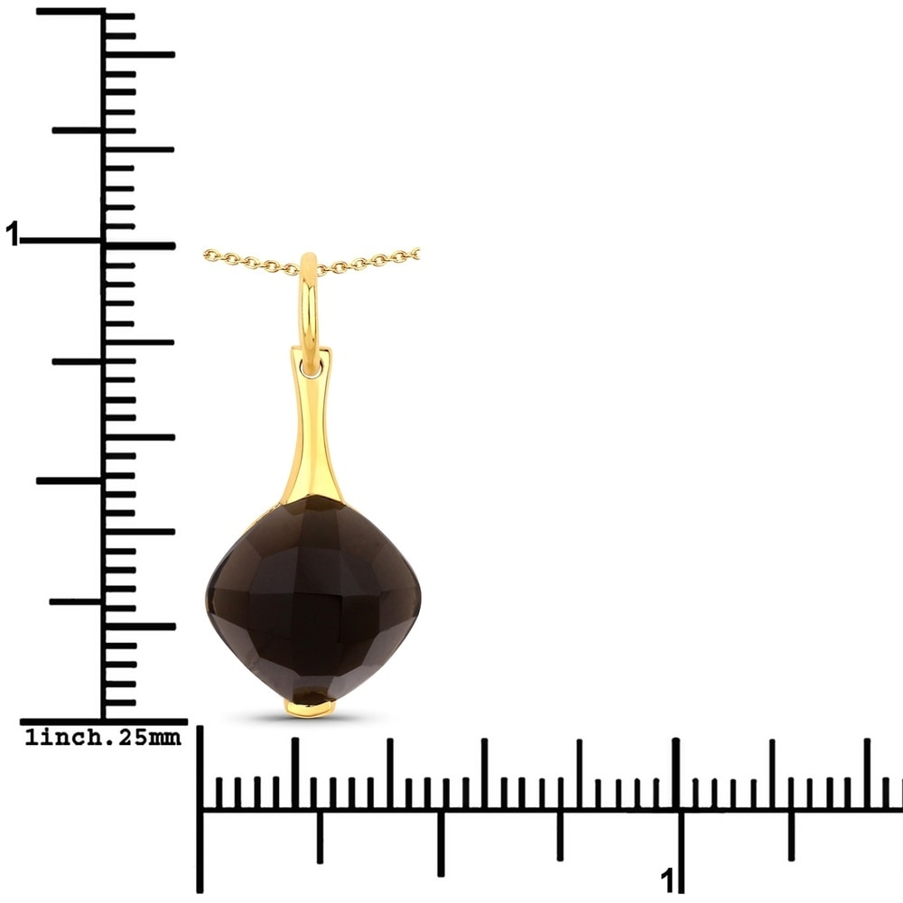 Rafaela Donata Chaîne Argent sterling Quartz fumé en Or jaune Bijoux