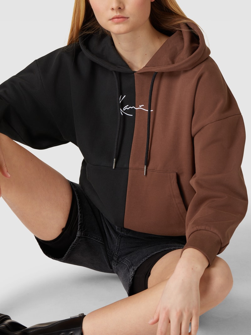 Hoodie mit Label-Stitching Modell 'SMALL SIGNATURE' in black