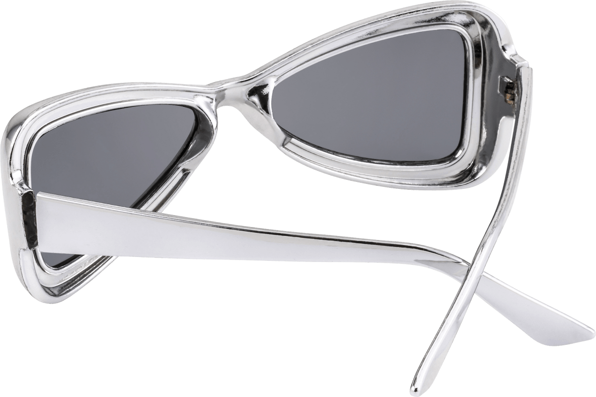 Dreieckige Party-Brille in Silber, 1 St