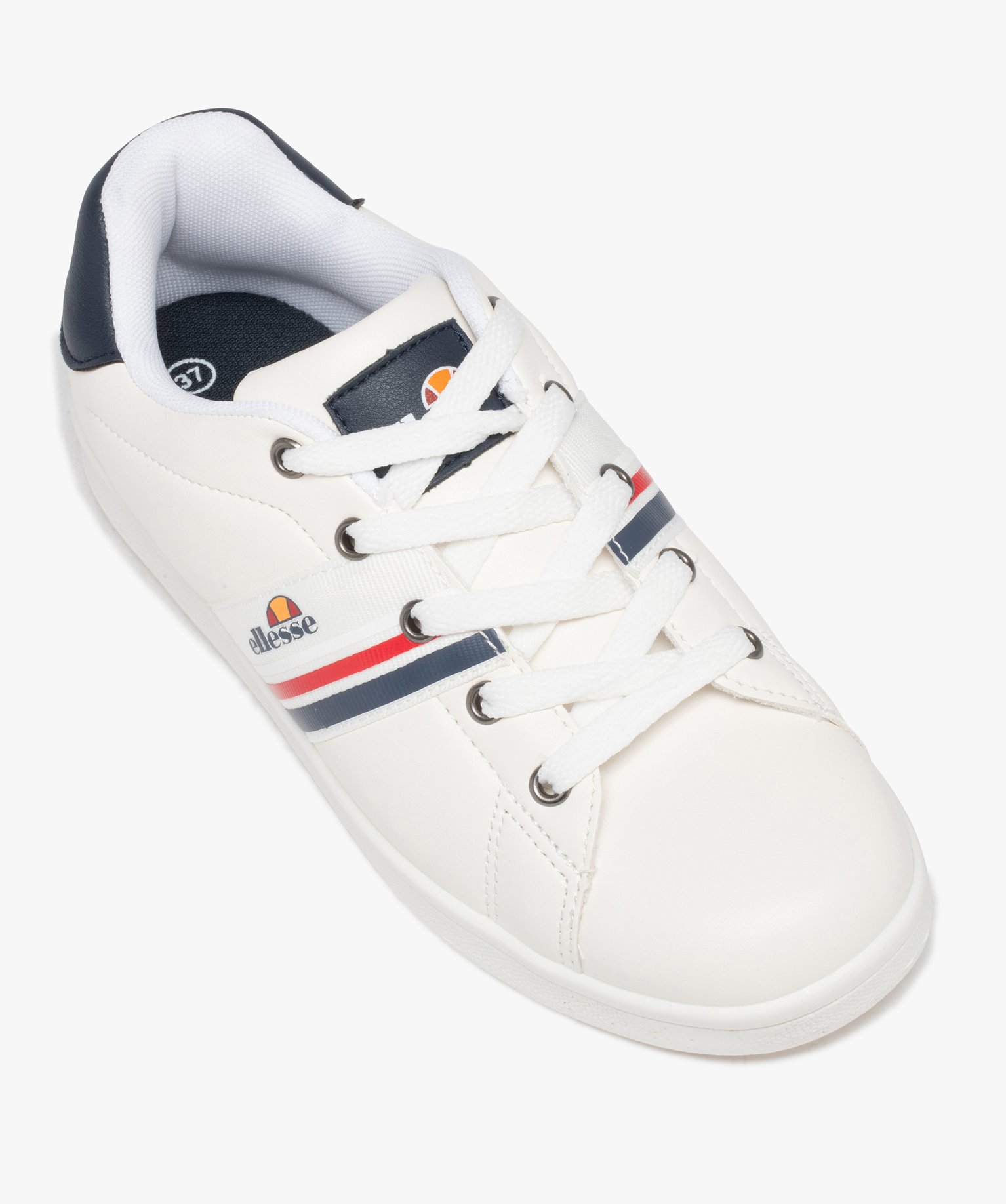 Baskets Garçon style rétro avec bandes tricolores et à la... blanc | GEMO