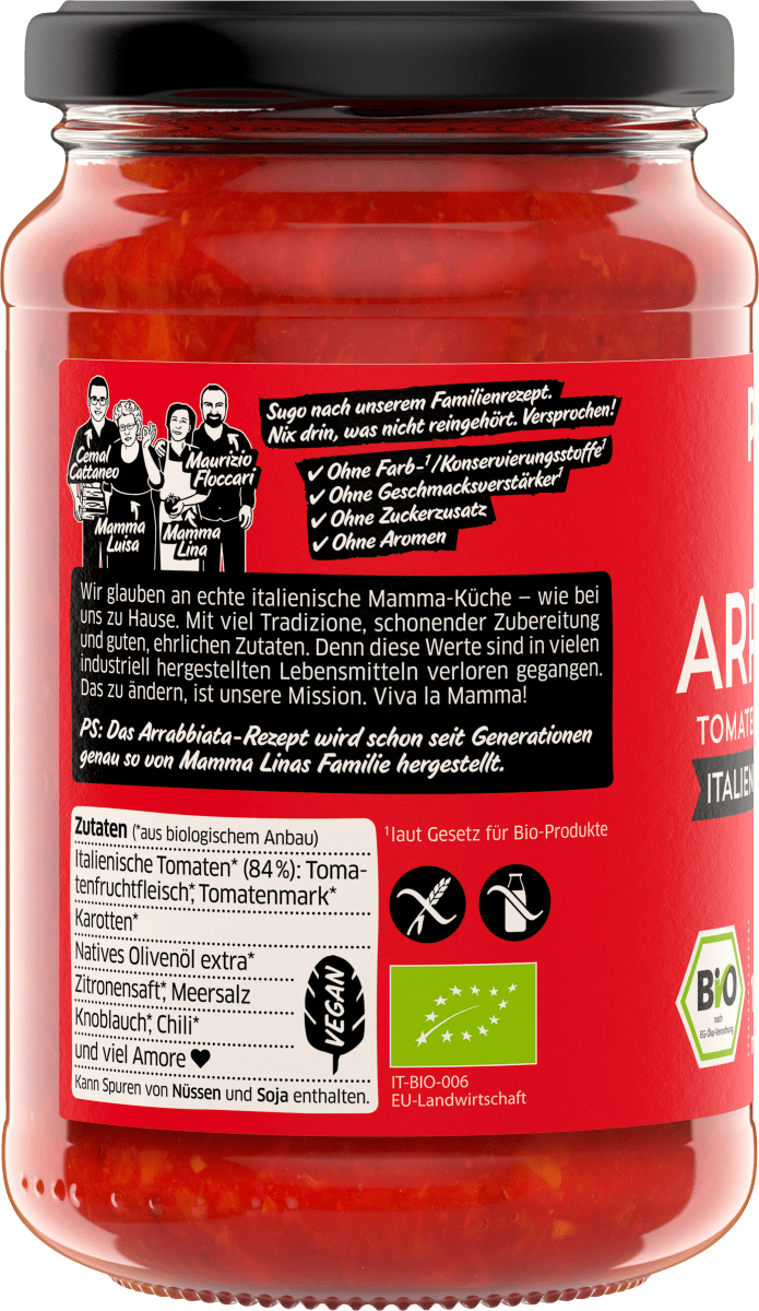 Tomatensoße, Arrabbiata, fruchtige Tomaten & Chili, 340 g
