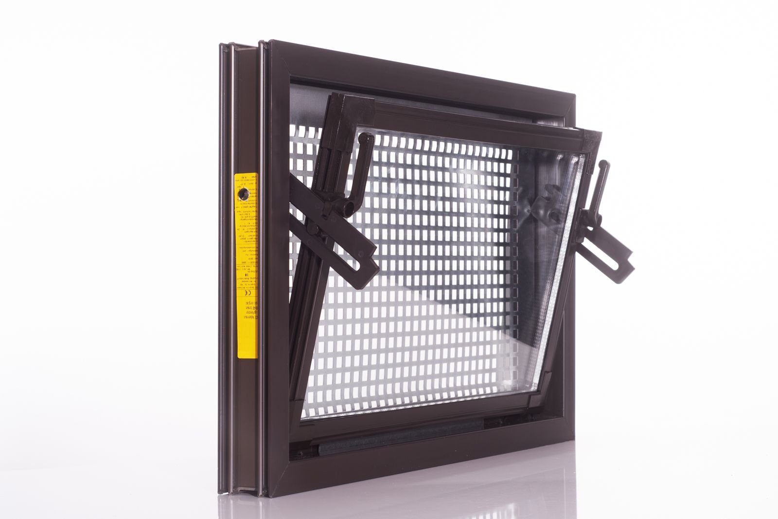 ACO Severin Ahlmann GmbH & Co. KG Kellerfenster ACO 60x50cm Nebenraumfenster Einfachglas + Schutzgitter Kippfenster Fenster braun, inkl. Schutzgitter mit einfacher Montage