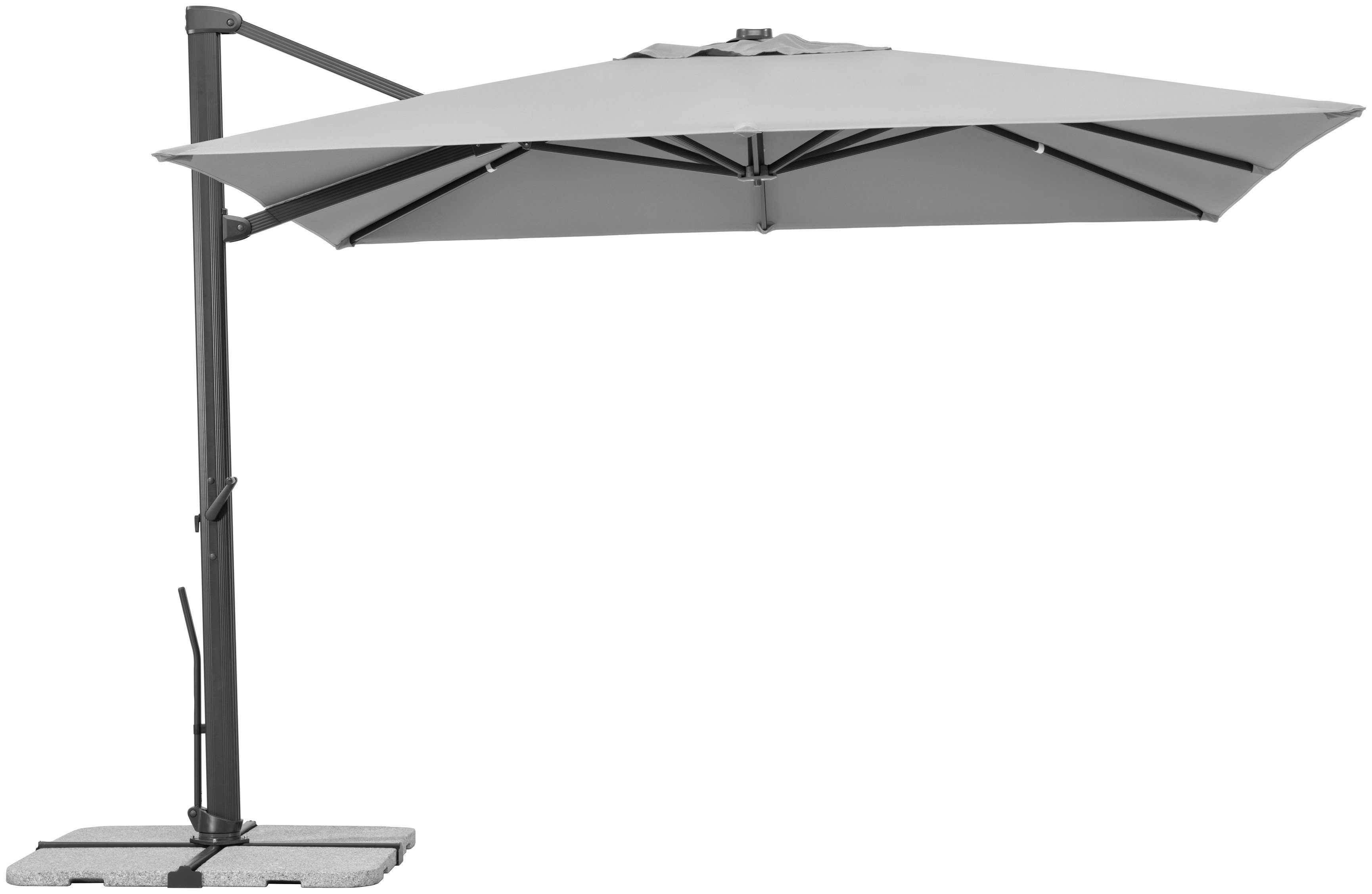 Schneider Schirme Ampelschirm Rhodos Smart, BxL: 300x300 cm, Alu/Polyester, inkl. Plattenständer/Schutzhülle