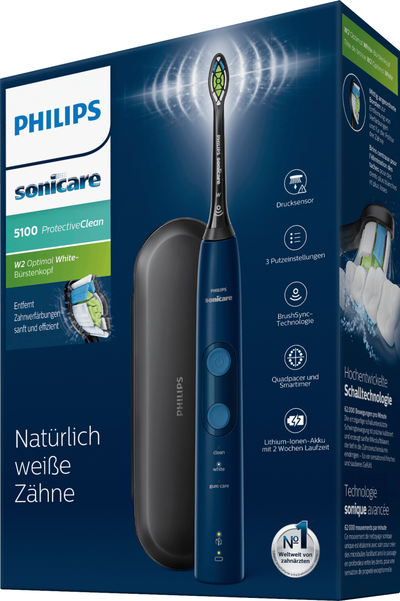 Schallzahnbürste Protective Clean 5100 Blau inkl. Reiseetui, 1 St