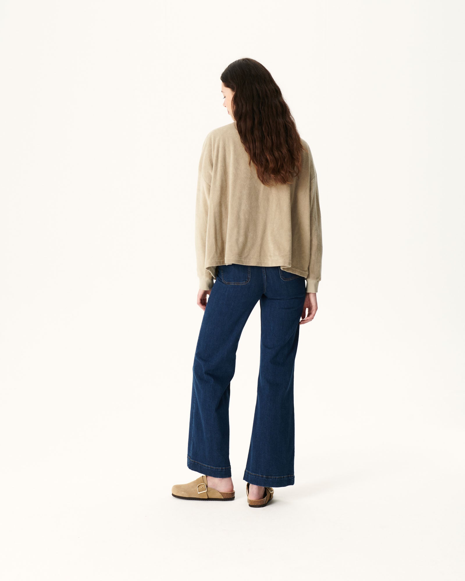 Cardigan éponge à manches longues Beige Pamplona