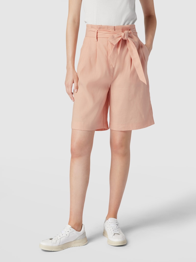 Shorts mit Bundfalten in koralle meliert
