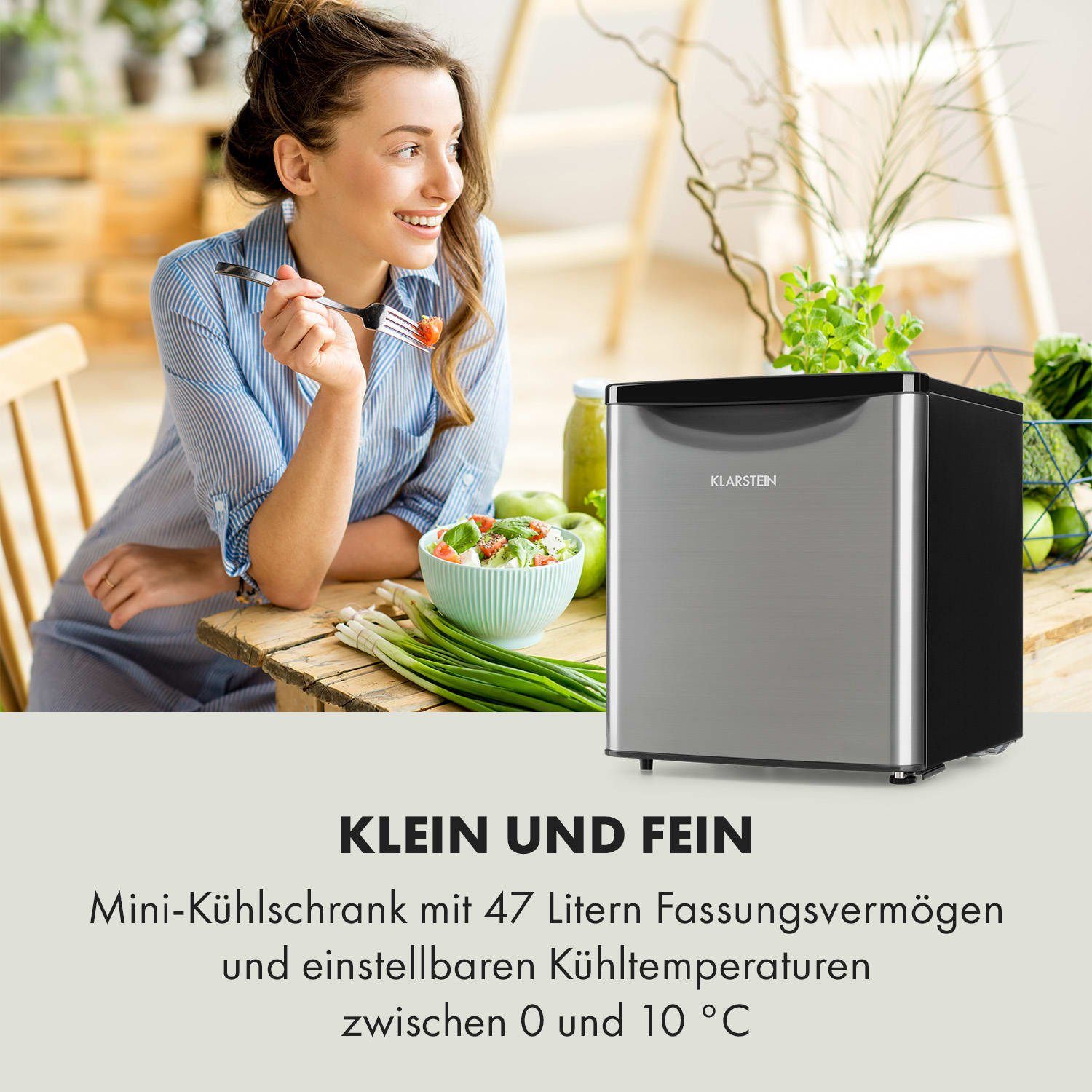Klarstein Getränkekühlschrank HEA19-Yummy-50Lblk 10035214, 51 cm hoch, 45 cm breit