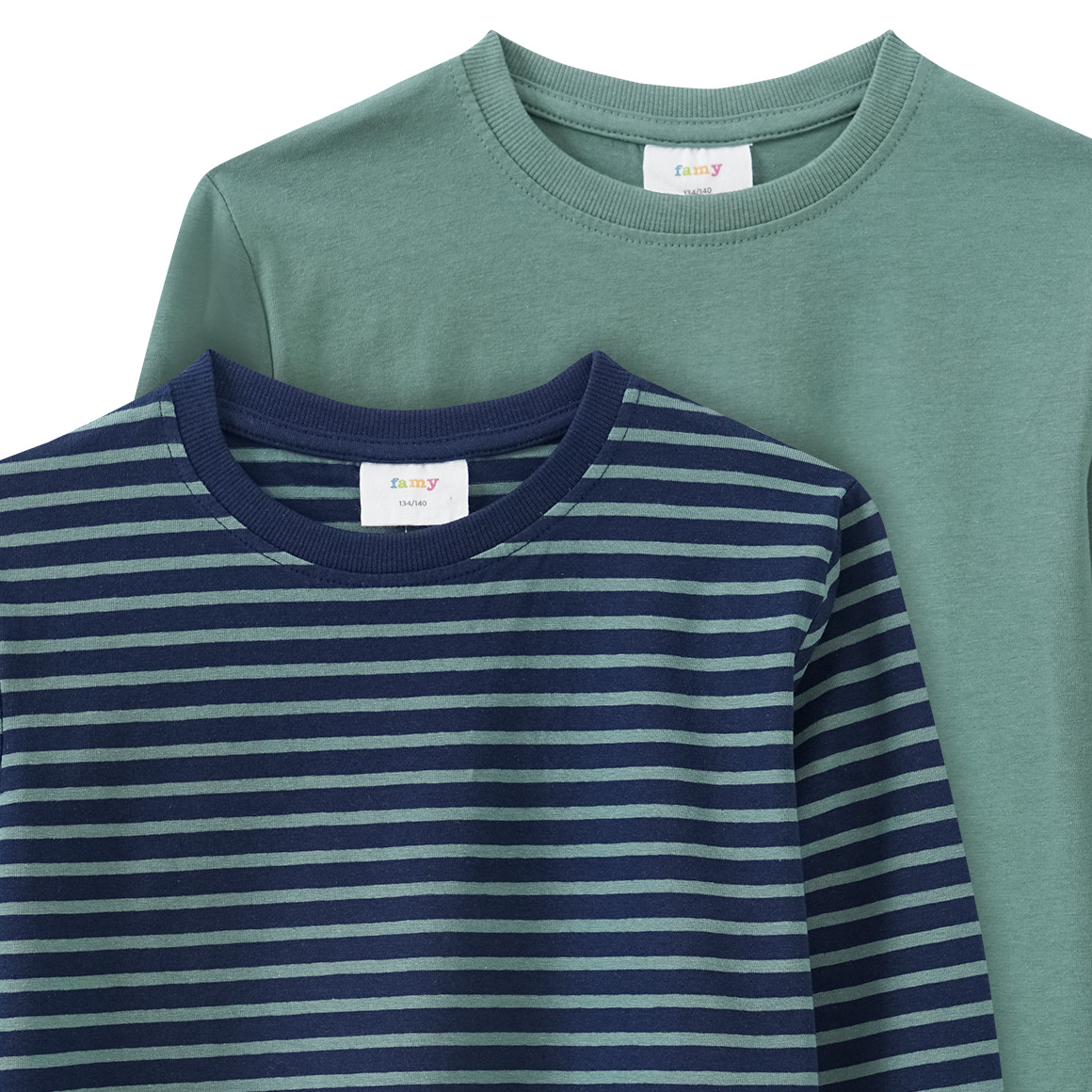 2 Jungen Langarmshirts im Basic-Look