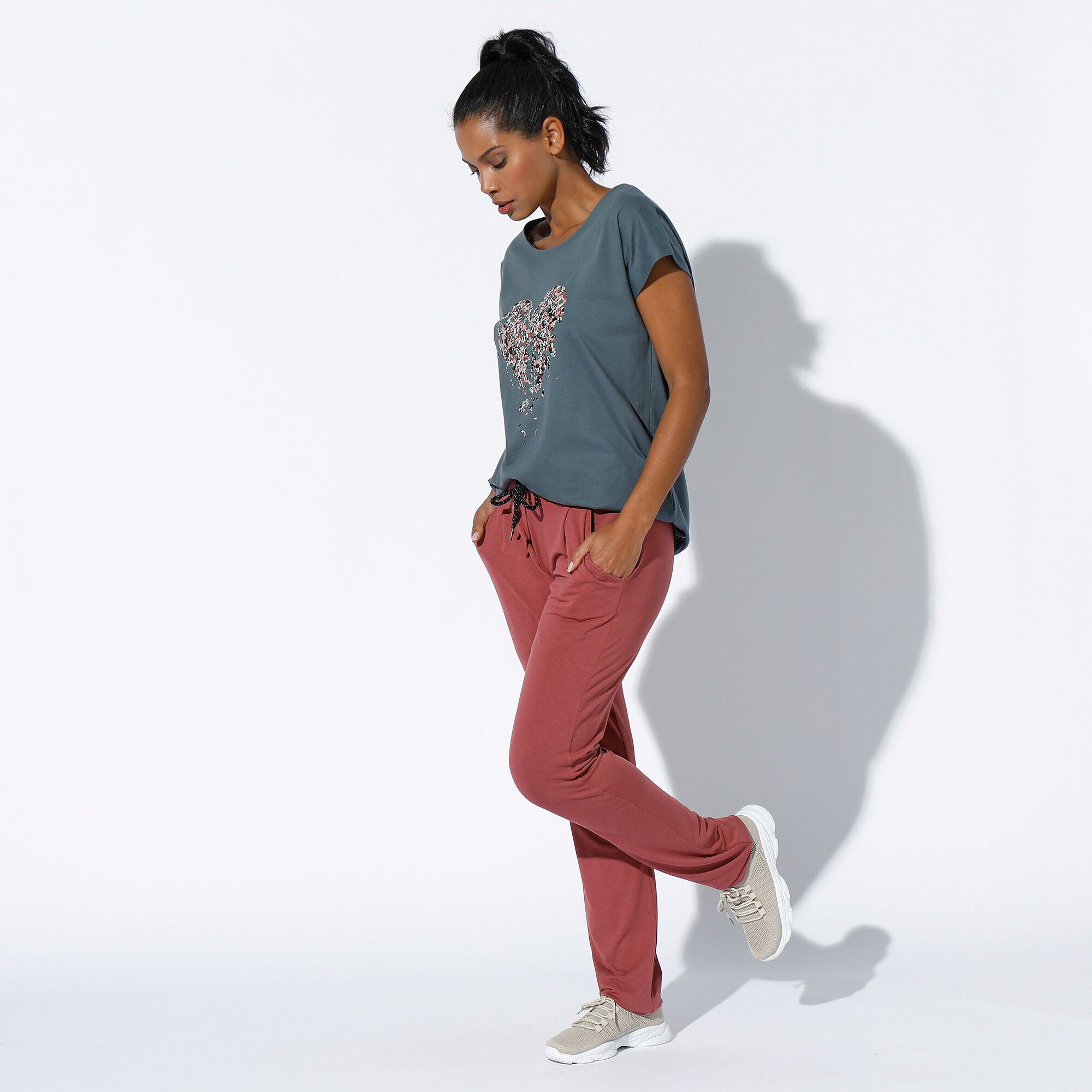 Pantalon maille fluide uni