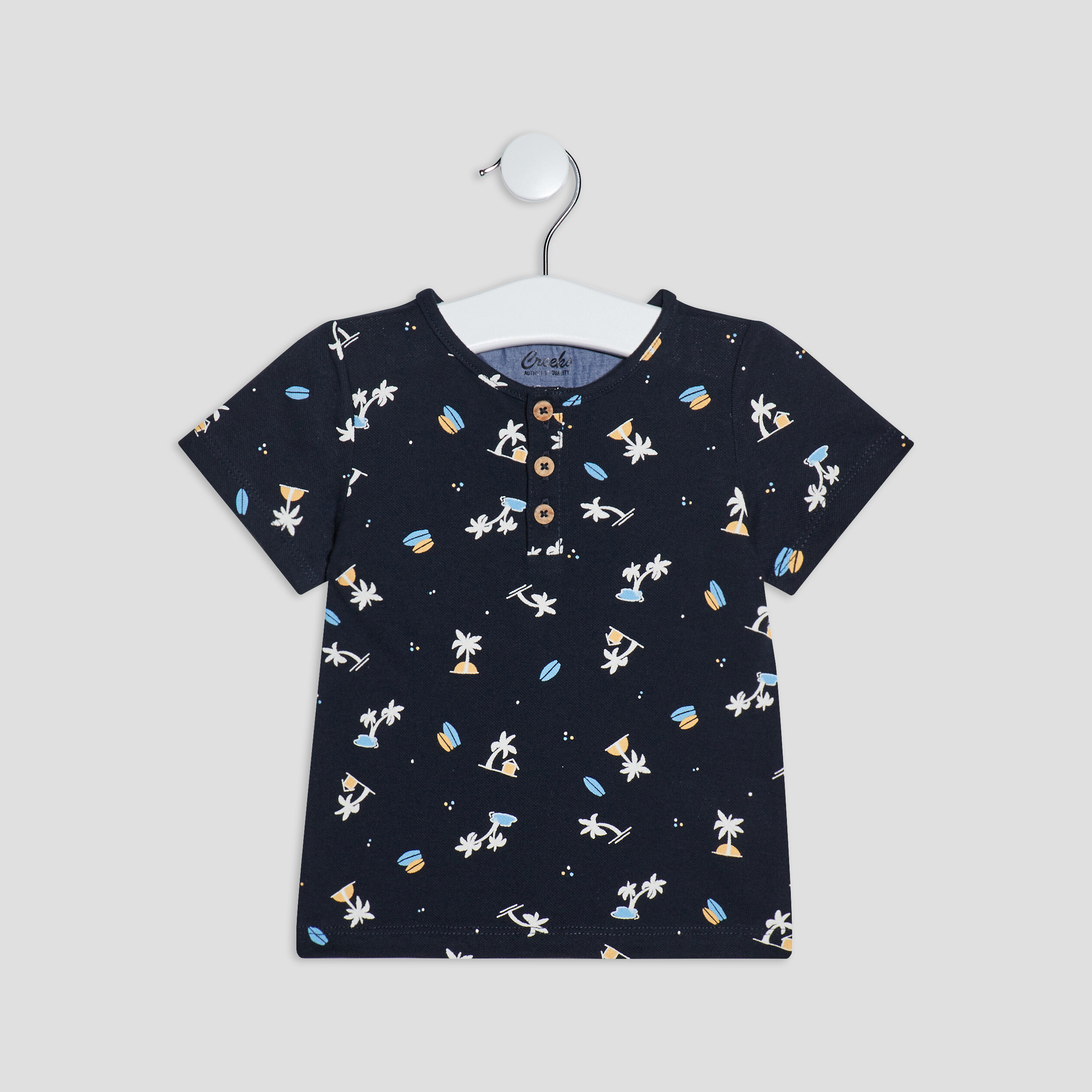 T-shirt manches courtes Creeks bleu marine bébé garçon | La Halle