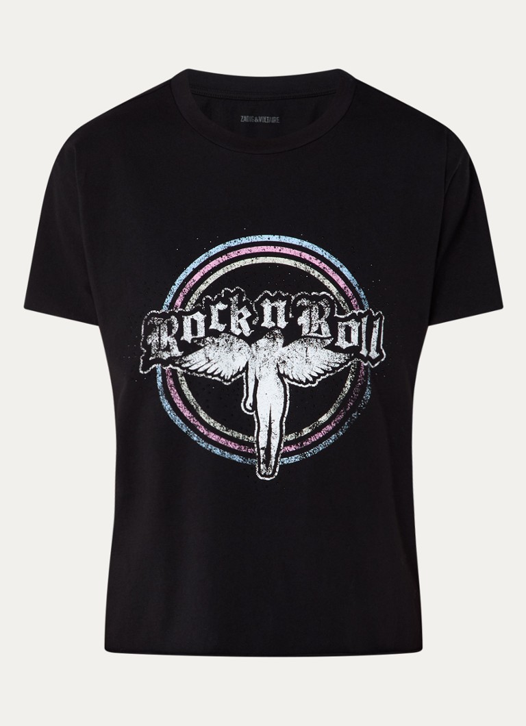 Tricou Zadig&Voltaire Tommer cu imprimeu și decorațiune cu cristale.