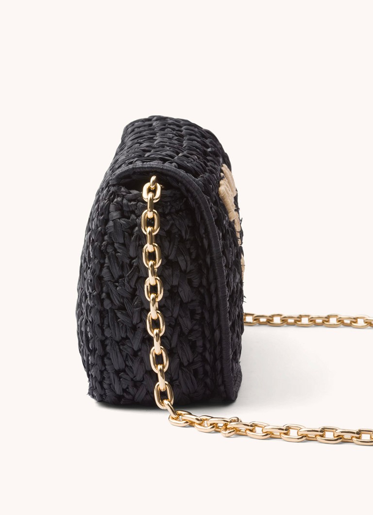 Sac bandoulière Prada en raphia avec logo