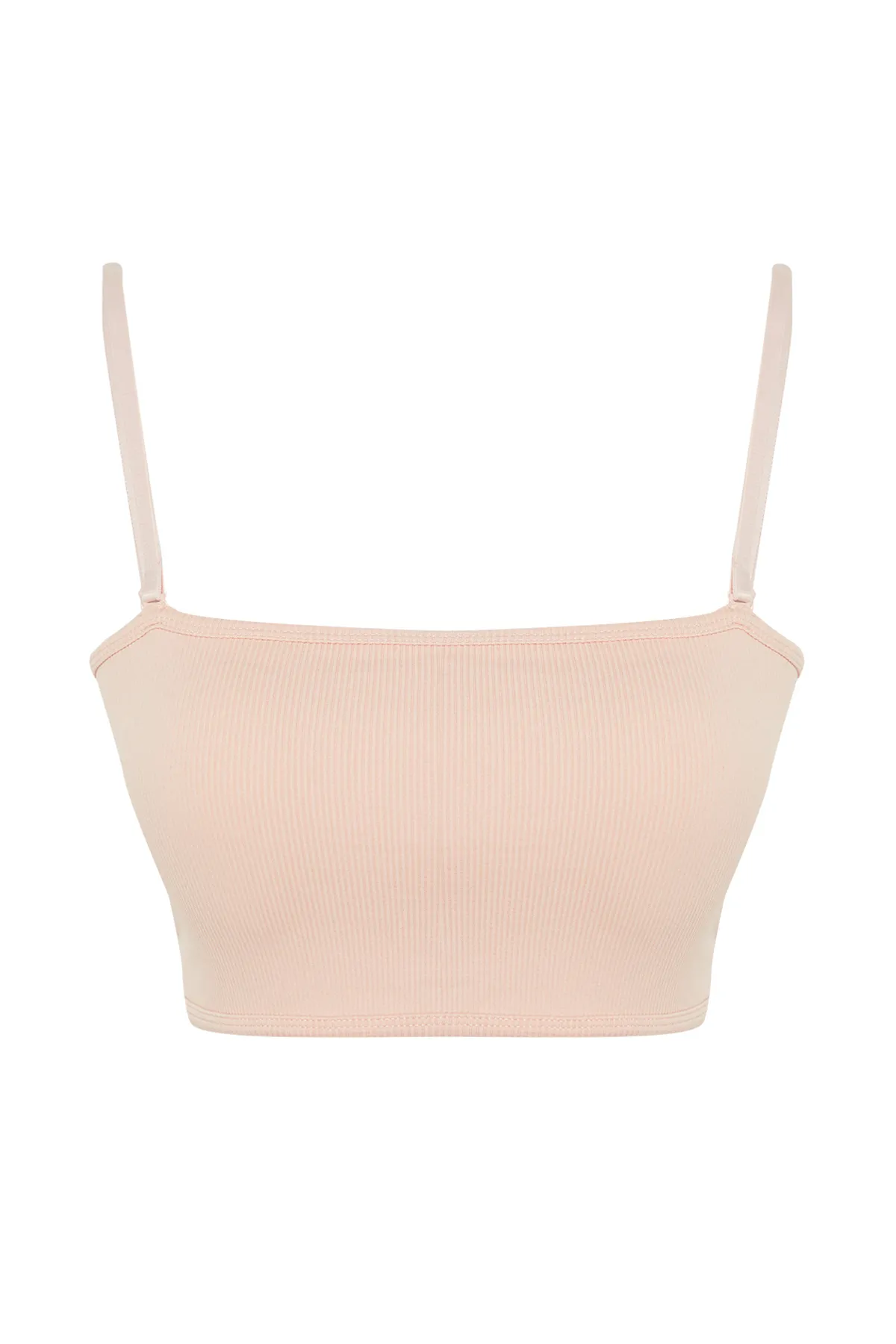 Trendyol Collection  Skin Seamless/Nahtloser Trägerloser BH mit Trägern aus überzogenem Strick THMSS24SU00048