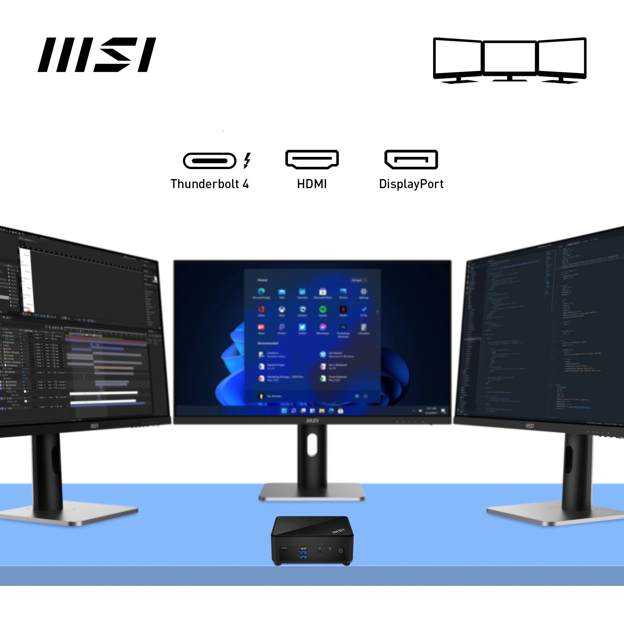 MSI CUBI 5 12M-021BDE Mini-PC (Intel Core i5 1255U, Iris® Xe Graphics, Luftkühlung)