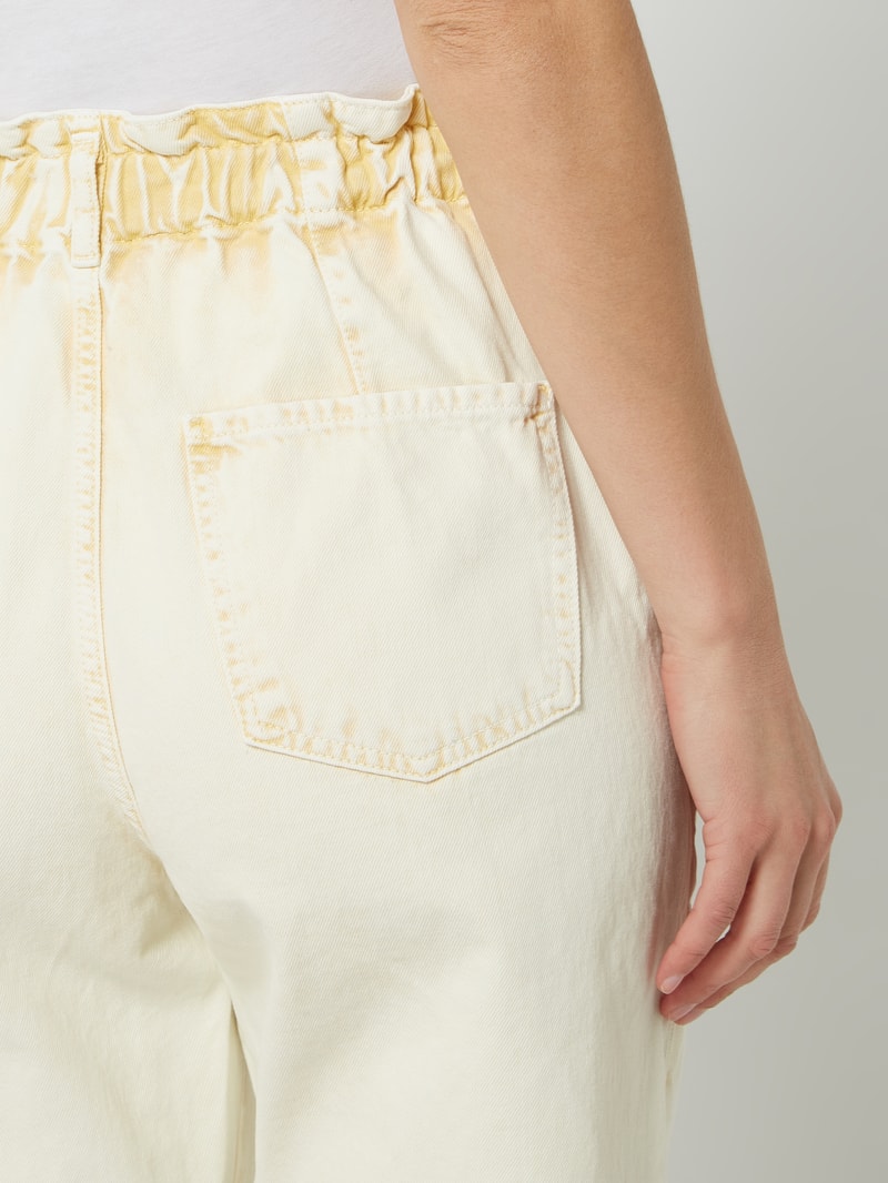 Cropped Jeans aus Baumwolle Modell 'Angela' in hellgelb