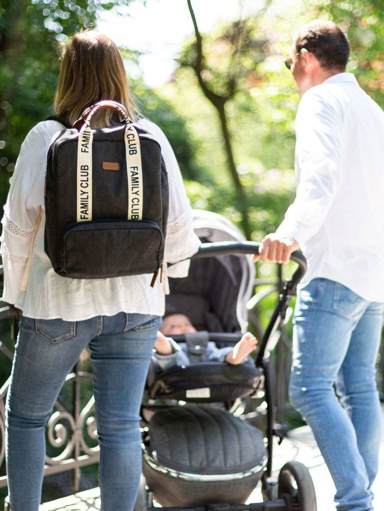 Childhome Eltern Wickelrucksack Family Club Signature CHILDHOME - wollweiß