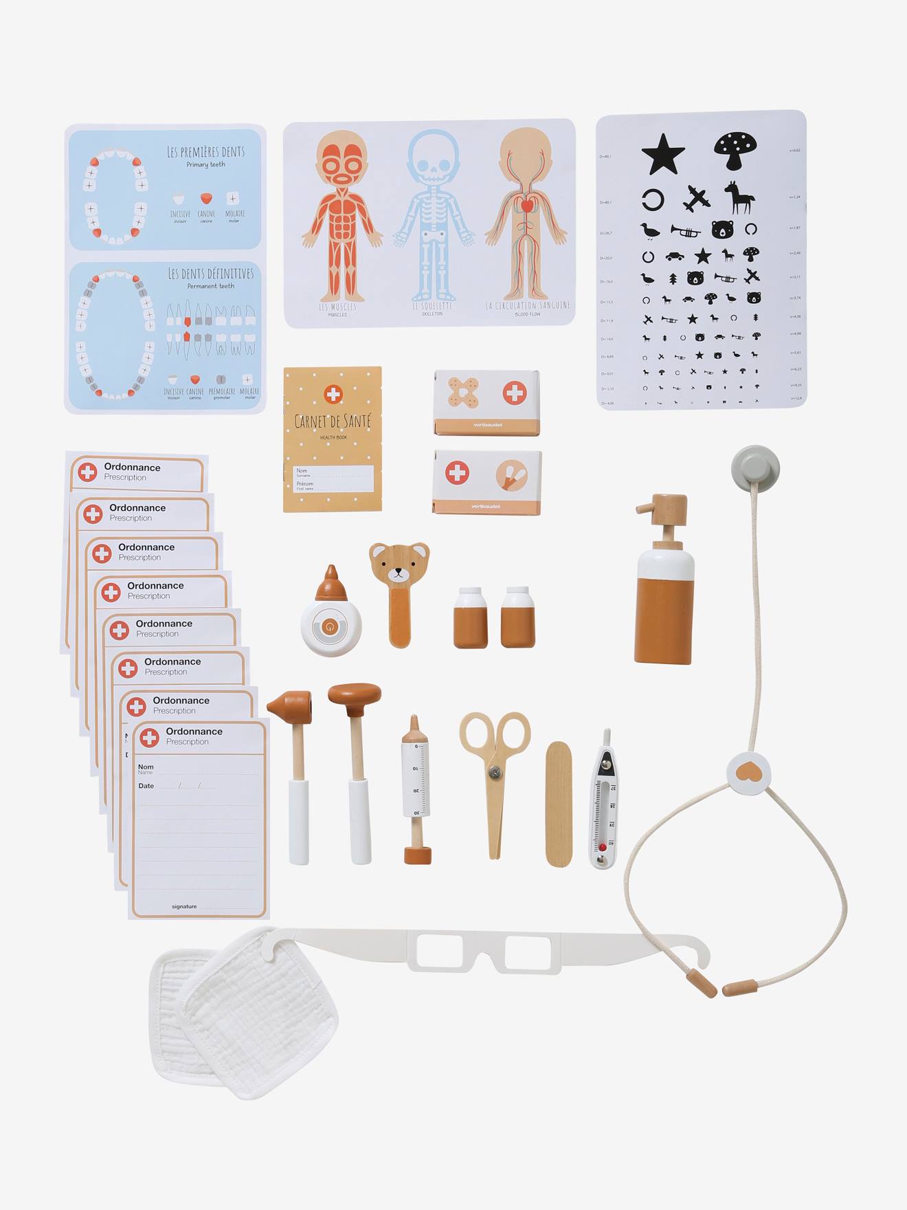 Vertbaudet Kinder Spieltisch KINDERARZTPRAXIS, Holz FSC - weiß