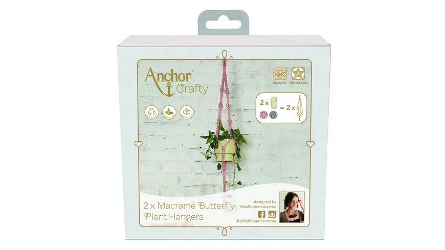 Anchor Makramee Set Blumenampel Schmetterling