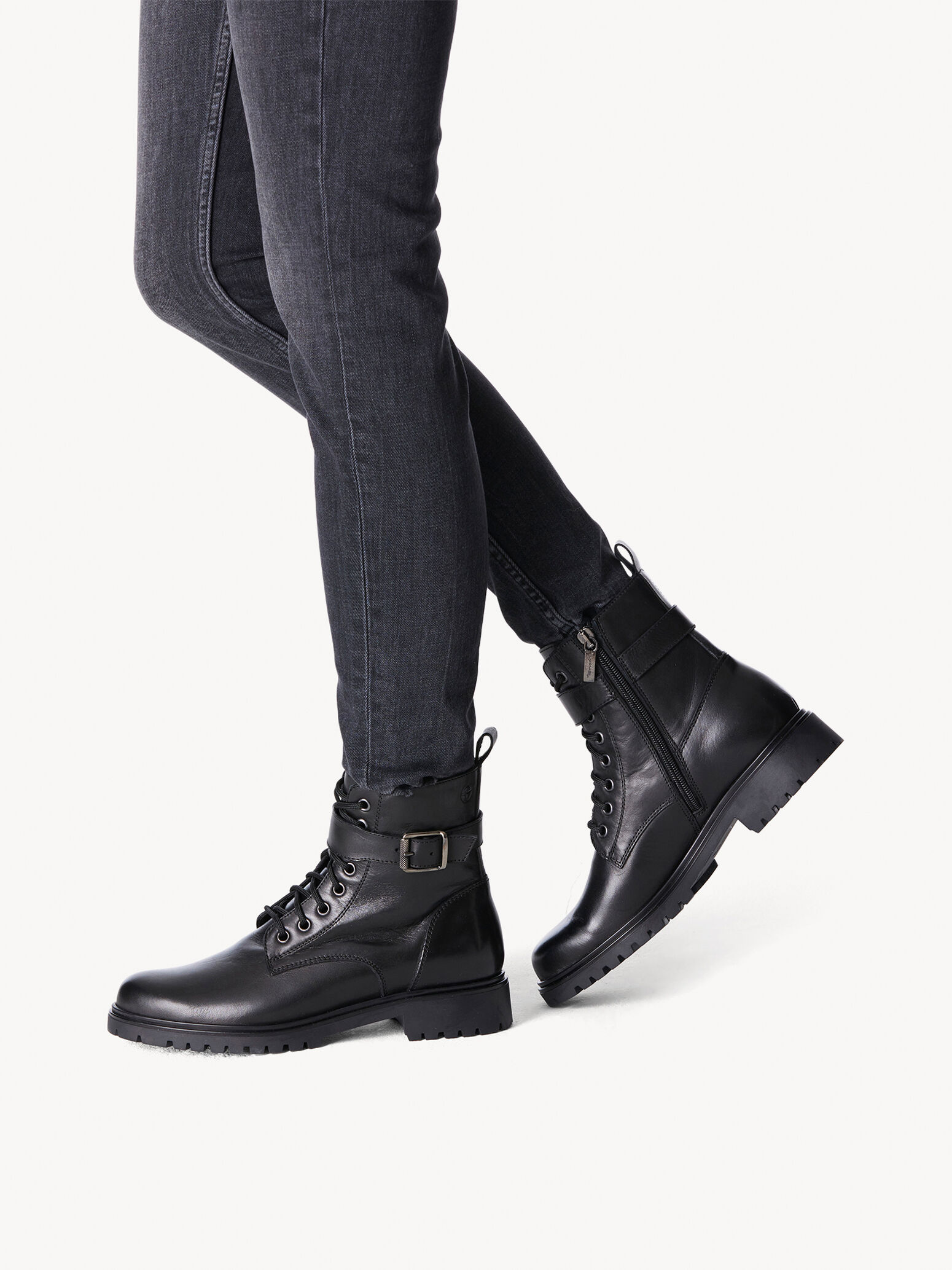Bottine en cuir - noir