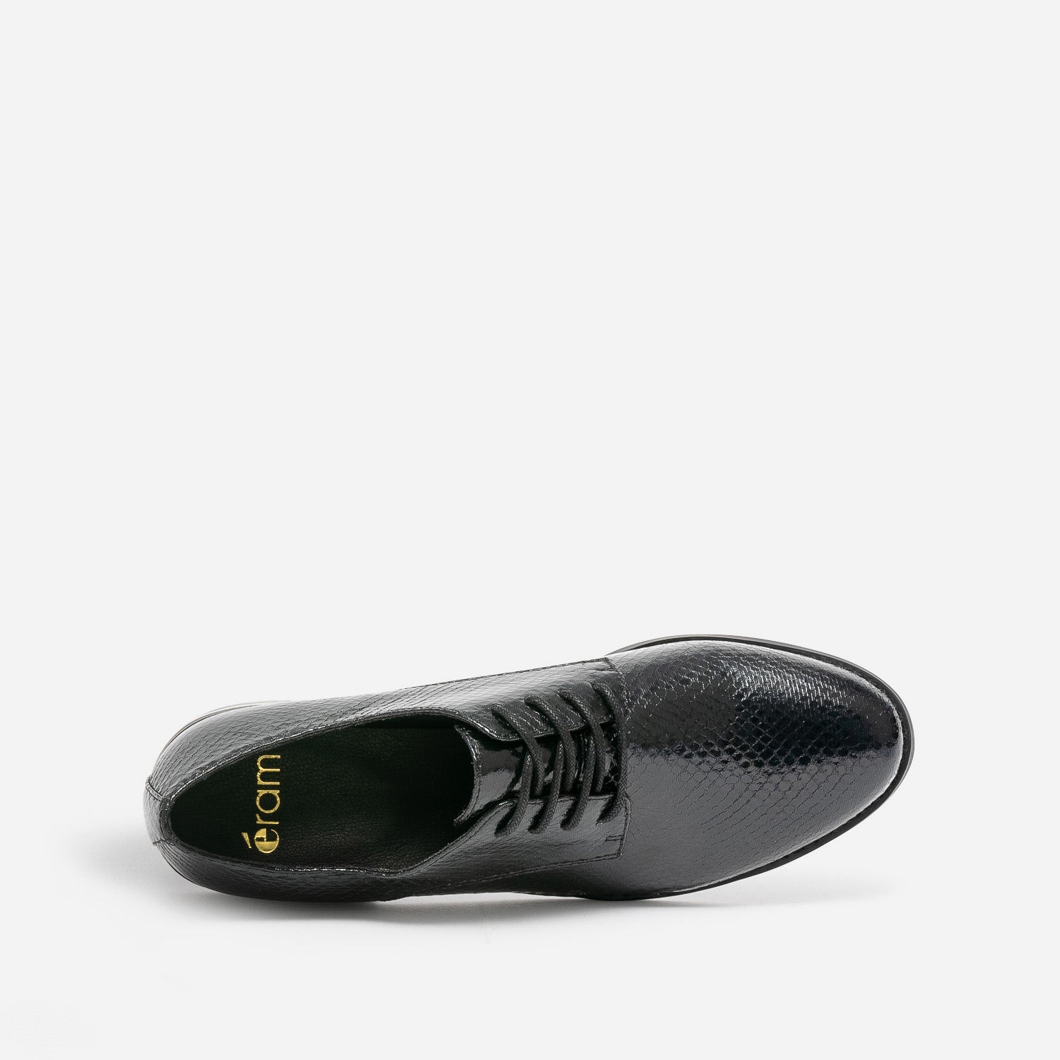 Derby éco-conçu noir verni effet python