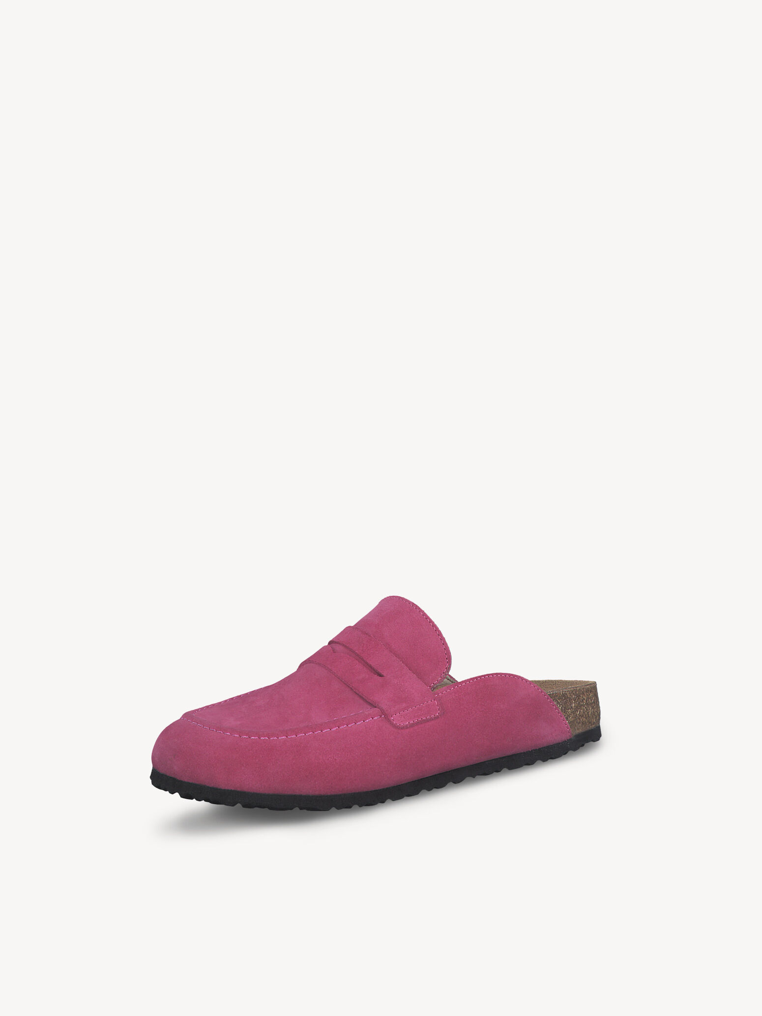 Mule en cuir - rose fuchsia
