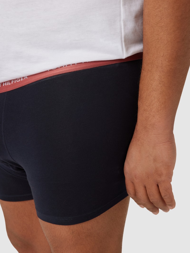 PLUS SIZE Trunks mit Label-Schriftzug im 3er-Pack in marineblau